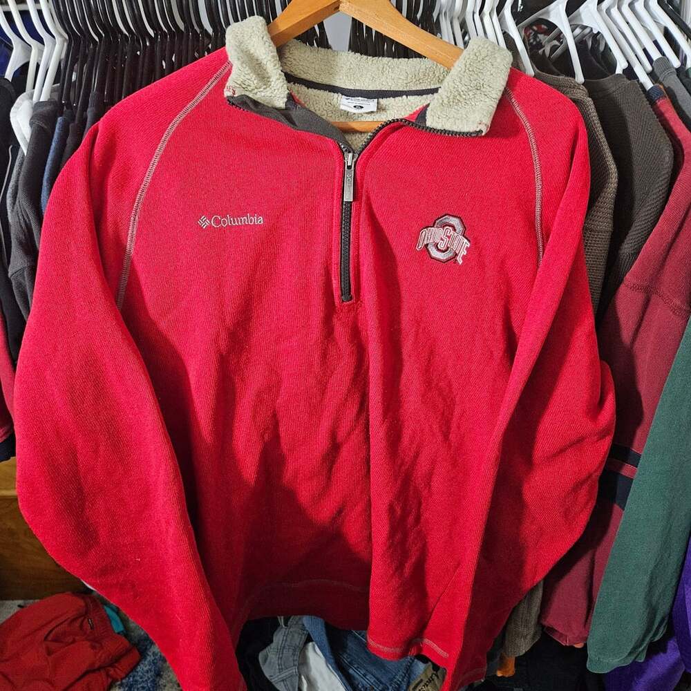 Columbia Ohio State Buckeyes 1/4 Zip Pullover Size XL Red